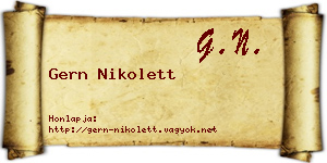 Gern Nikolett névjegykártya